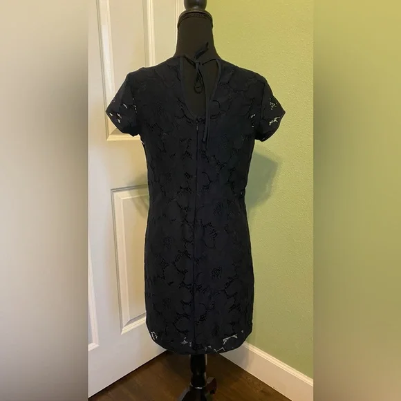 LOFT Navy Lace Mini Dress - Picture 4 of 9